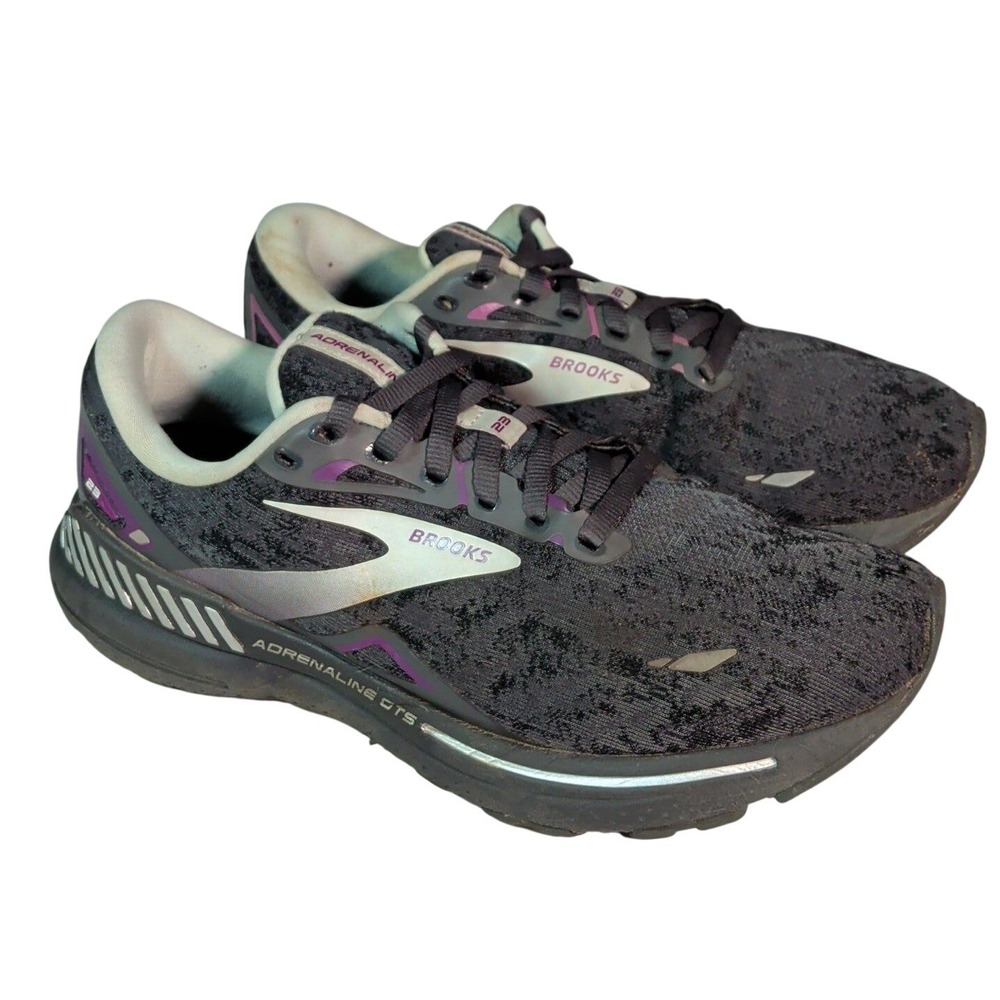Brooks Adrenaline GTS 23 Shoes Womens Size 10D Running Sneakers Black Active